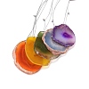 Wood & Natural Dye Agate Wind Chime Pendants HJEW-H054-03-5