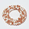 Electroplate Opaque Solid Color Glass Beads Strands EGLA-A034-P4mm-J09-2