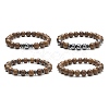 4Pcs 4 Style Natural Wenge Wood & Synthetic Hematite Beaded Stretch Bracelets Set for Women BJEW-JB09156-2