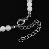 Natural Quartz Crystal 4.5mm Round Beaded Rock Crystal Flower Pendant Necklaces NJEW-T016-04P-6
