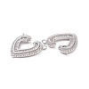 Brass Pave Clear Cubic Zirconia Pendants KK-E068-VC476-3