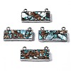 Assembled Natural Bronzite & Synthetic Turquoise & Imperial Jasper Pendants Links G-N330-033-1