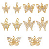 PandaHall Elite 10Pcs 5 Style Brass Micro Pave Clear Cubic Zirconia Charms KK-PH0006-04-1