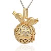 Golden Tone Brass Hollow Round Cage Pendants KK-J234-06G-2