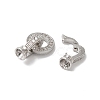 Rack Plating Brass Micro Pave Clear Cubic Zirconia Fold Over Clasps KK-A222-04C-P-2