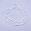 Electroplate Transparent Glass Beads Strands EGLA-E046-C01-2