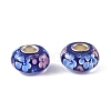 Lampwork & Brass Core European Beads LAMP-P019-01P-13-1