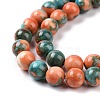Synthetic Ocean White Jade Round Bead Strands G-M165-4mm-04-4