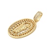 Rack Plating Brass Micro Pave Clear Cubic Zirconia Pendants KK-C067-09G-02-2