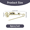 6Pcs Skeleton Halloween Zinc Alloy Brooch JEWB-FH0002-37AG-2