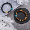 Crafans DIY Men's Gemstone Bracelet with Cross Making Kits DIY-CF0001-21-6