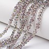 Electroplate Transparent Glass Beads Strands EGLA-A034-T6mm-S19-1