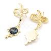 Rack Plating Eye Brass Stud Earrings EJEW-C108-07G-05-2