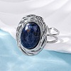 Oval Natural Sodalite Finger Rings RJEW-M063-01P-09-3