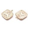 Brass Micro Pave Clear Cubic Zirconia Pendants KK-N232-250-3