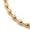 201 Stainless Steel Rugby Beaded Chain Bracelets BJEW-G696-01B-G-2