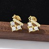 925 Sterling Silver Clear Cubic Zirconia Stud Earrings EJEW-Q032-01C-G-1