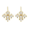 Brass Micro Pave Clear Cubic Zirconia Studs Earring EJEW-S217-G12-1