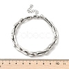 304 Stainless Steel Rectangle Link Chains Bracelets for Men & Women BJEW-D042-46P-5