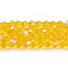 Transparent Electroplate Glass Beads Strands GLAA-F029-4mm-D22-1