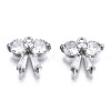 Brass Inlaid Clear Cubic Zirconia Charms LS-ZIRC-S069-018P-1