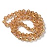 Electroplate Transparent Glass Beads Strands EGLA-I019-FR01-3