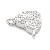 925 Sterling Silver Micro Pave Clear Cubic Zirconia Heart Charms LS-STER-A034-01P-2