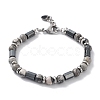 Synthetic Non-magnetic Hematite Faceted Column Beaded Bracelets BJEW-Q777-02-2