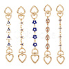 5Pcs 5 Styles Evil Eye Alloy Link Chains Bag Extender Chains AJEW-TAC00036-2