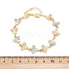 Bees Brass Micro Pave Clear Cubic Zirconia Link Chain Bracelets for Women BJEW-A148-01G-5