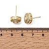 Flat Round Brass Micro Pave Clear Cubic Zirconia Stud Earrings EJEW-H180-13G-5