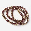 Electroplate Transparent Glass Beads Strands EGLA-A034-T4mm-O07-2
