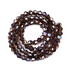 Transparent Electroplate Glass Beads Strands GLAA-F029-4mm-A30-2