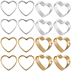 60Pcs 2 Colors Brass Bead Frame KK-SC0004-57-1