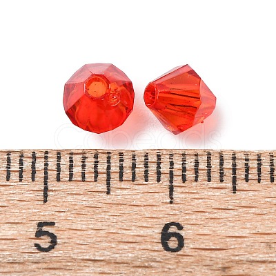 Faceted Bicone Transparent Acrylic Beads DBB6mm07-1