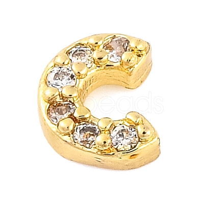 Rack Plating Brass Micro Pave Cubic Zirconia Cabochons KK-F874-04G-C-1