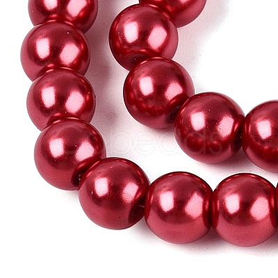 Baking Paint Pearlized Glass Pearl Round Bead Strands HY-Q330-8mm-51-1