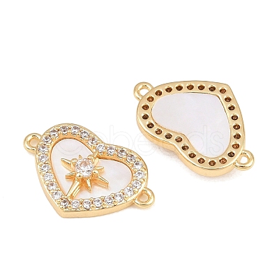 Brass Micro Pave Clear Cubic Zirconia Connector Charms SH-CBA16A6-01G-1