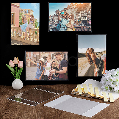 Rectangle Acrylic Table Card Display Frame and Double Faced Adhesive Tape AJEW-WH0609-493B-1