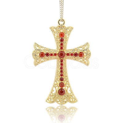 Golden Plated Alloy Cross Big Pendants ALRI-J026-21G-1
