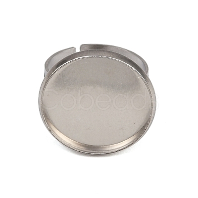 304 Stainless Steel Cuff Ring Components LS-STAS-D372-06P-07-1