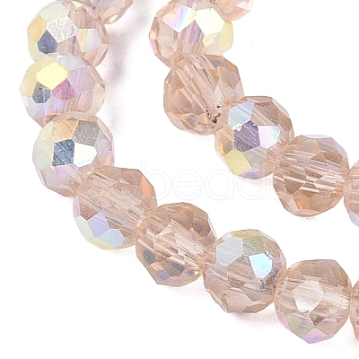 AB Color Plated Transparent Glass Rondelle Beads Strands EGLA-T029-4mm-10D-1