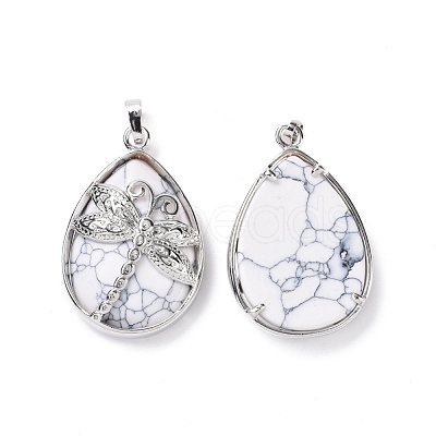 Natural Howlite Pendants G-G900-01P-15-1