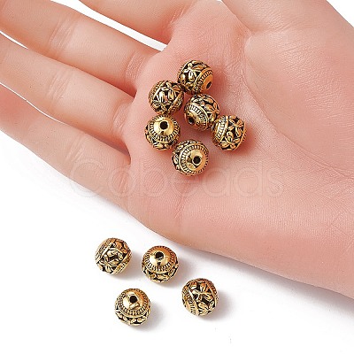 Tibetan Style Hollow Alloy Beads TIBEB-YW0001-12G-1