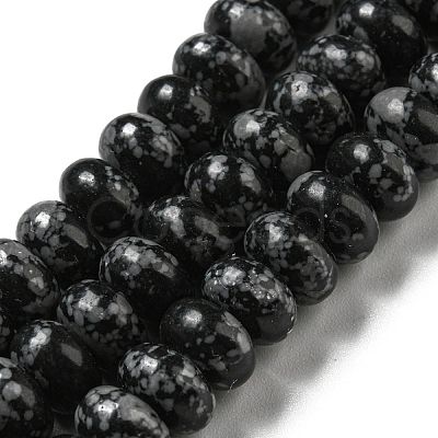 Synthetic Snowflake Obsidian Beads Strands G-D077-E01-03-1