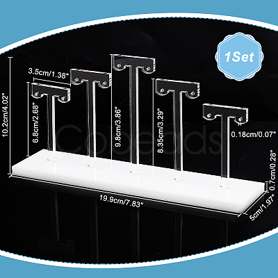 Acrylic T-Bar Earring Display Stands AJEW-WH0304-95B-1
