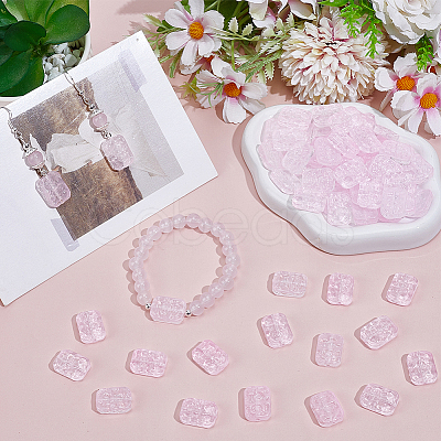 100Pcs Transparent Spray Painted Glass Beads GLAA-PA0001-60C-1