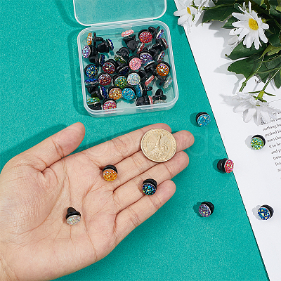 40Pcs 10 Style Resin Brooches JEWB-PH01293-1