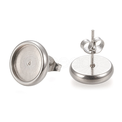 Non-Tarnish 304 Stainless Steel Stud Earring Settings STAS-K202-05D-P-1