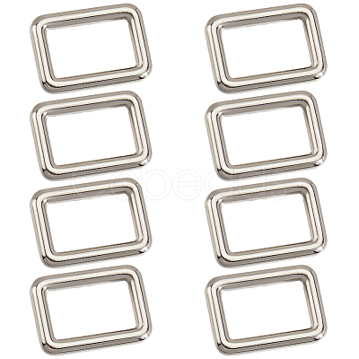 8Pcs Zinc Alloy Rectangle Buckle Ring PURS-SP0001-05P-1